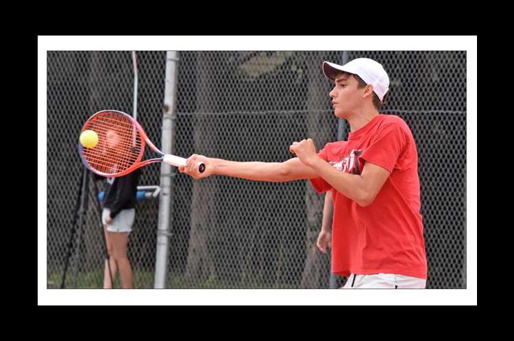 Junior Carson Taylor placed sixth in singles at regionals and will be moving on to state competition in Kansas City. Photos by CATHERINE DOUD/Ellsworth County Independent-Reporter