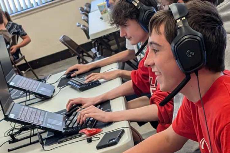 Dalton Weder, right, and Kyle Keller, compete in the Kansas State Fair Valorant competition. Courtesy photo