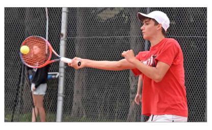 Junior Carson Taylor placed sixth in singles at regionals and will be moving on to state competition in Kansas City. Photos by CATHERINE DOUD/Ellsworth County Independent-Reporter