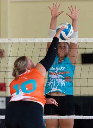 Reagan Hansen, 10, competes at the Nokaoi Volleyball tournament in July in Hawaii. Courtesy photo