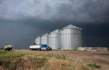 A farmer loads sunflower seeds after a severe thunderstorm recently passed through rural Ottawa County May 18.