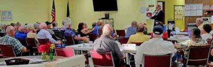 Democratic congressional candidate Adam Hamilton talks with the group gathered Oct. 9 at the Ellsworth Senior Center. Photos by CATHERINE DOUD/Ellsworth County Independent-Reporter