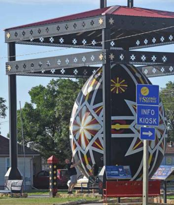 Public restrooms, that will be open year-round, are proposed at the site of the World’s Largest Czech Egg in Wilson. File photo by Catherine Doud